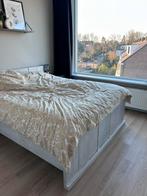 Steigerhout 2-pers Bed 160x200, 160 cm, Ophalen of Verzenden, Wit, Zo goed als nieuw