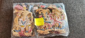 50x mini Wajang Kulit perkament leren schimmenpop, 13 cm beschikbaar voor biedingen