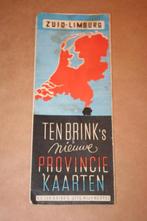 Ten Brink's Provincie kaart - Zuid-Limburg - Ca 1950, Boeken, Atlassen en Landkaarten, Nieuw, Nederland, Ophalen of Verzenden