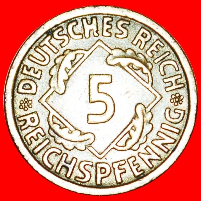 Ⰺ THIRD REICH (1933–1945): GERMANY 5 REICHSPFENNIGS 1936D, Ophalen of Verzenden, Duitsland, Losse munt