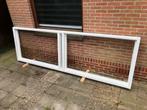 2 x Hardhouten Tuin/Windschermen (Beschrijving), 75 tot 150 cm, Deurkozijn, Ophalen of Verzenden, Zo goed als nieuw