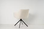 Luxe eetkamerstoelen witte teddy boucle stof, Wit, Nieuw, Ophalen of Verzenden, Stof