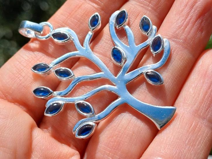 Vanoli 925 zilveren kettinghanger boom levensboom ioliet, Sieraden, Tassen en Uiterlijk, Kettinghangers, Nieuw, Zilver, Blauw