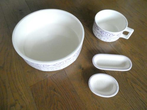 Lampetstel van Villeroy en Boch, 4-delig, Antiek en Kunst, Curiosa en Brocante, Ophalen of Verzenden