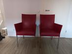 Twee rode stoelen, Huis en Inrichting, Stoelen, Ophalen, Kunststof, Gebruikt, Twee