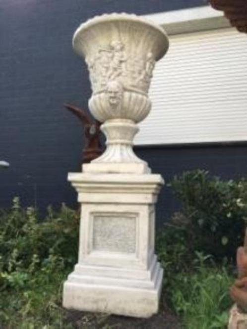 bloemvaas , tuindecoratie , vaas, Tuin en Terras, Bloempotten, Nieuw, Steen, Tuin, 40 cm of meer, Rond, Ophalen of Verzenden