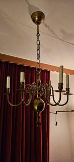 Kroonluchter goudkleurig met echte kaarsen, Ophalen, Gebruikt