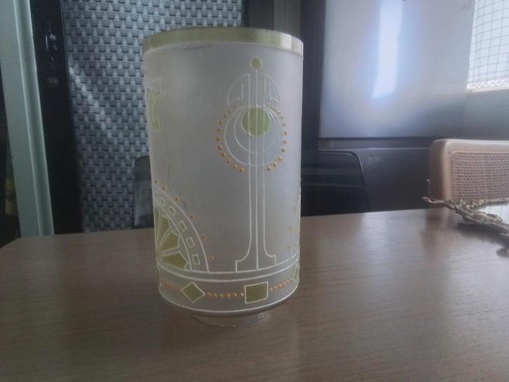 Antieke art deco glazen kap voor olielamp, Antiek en Kunst, Antiek | Lampen, Ophalen of Verzenden