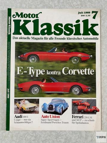 Motor Klassik Magazin Juli 1989 #7 E-Type Corvette Ferrari beschikbaar voor biedingen