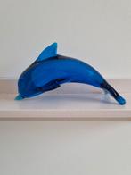 Glaskunst beeldje Dolfijn blue handgevormd., Ophalen of Verzenden