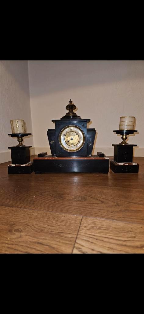 Antieke Franse Marmeren Mantelklok, Antiek en Kunst, Antiek | Klokken, Ophalen