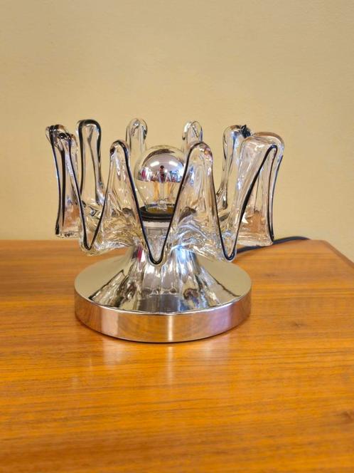 Vintage Glazen Murano Italië Tafellamp Bureaulamp Lamp, Huis en Inrichting, Lampen | Tafellampen, Minder dan 50 cm, Glas, Ophalen of Verzenden