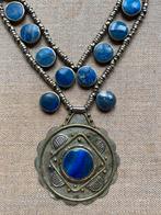 Anitieke Afghaanse ketting lapis lazuli, Ketting, Ophalen of Verzenden, Zilver
