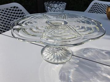 Prachtige antieke Franse ART deco glazen taartvoet nu €19! beschikbaar voor biedingen