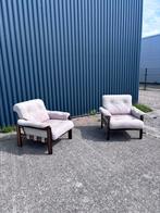 2 x vintage fauteuils easy chair brutalist gratis, Huis en Inrichting, Fauteuils, Ophalen, Minder dan 50 cm, Gebruikt, C