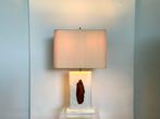 Vintage marble tablelamp met fossiel, Ophalen of Verzenden, Zo goed als nieuw, Minder dan 50 cm