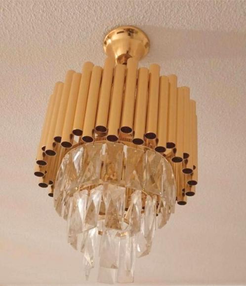 Moderne cristal luxe 2 hanglamp voor de woonkamer, Huis en Inrichting, Lampen | Hanglampen, Gebruikt, Minder dan 50 cm, Glas, Metaal