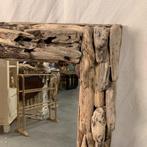 Spiegel – driftwood/ drijfhout - 120 x 80 cm - Bij TTM Wonen, Huis en Inrichting, Woonaccessoires | Spiegels, Nieuw, 75 tot 100 cm