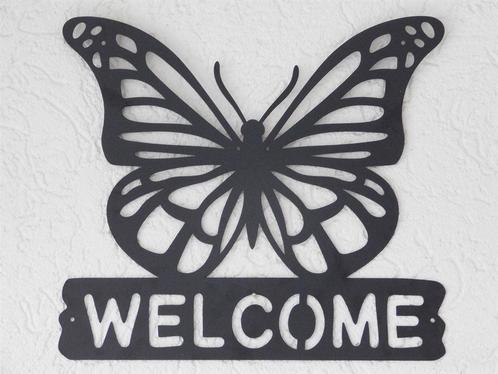 muurdecoratie , vlinder , welkom, Tuin en Terras, Tuinwanddecoratie, Nieuw, Ophalen of Verzenden