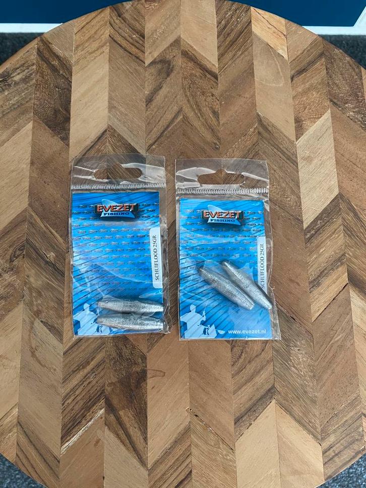NIEUW Evezet schuiflood 25 gram 2 stuks per pakje, Watersport en Boten, Hengelsport | Roofvissen, Nieuw, Overige typen, Ophalen of Verzenden