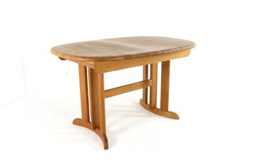 Deense ovalen eiken 2x verlengbare eettafel vintage beschikbaar voor biedingen
