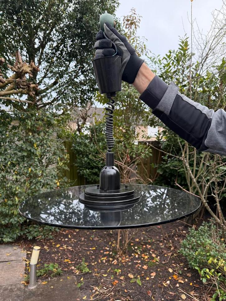 Retro Hanglamp - Donker Gerookt Glas - Ø49cm, Huis en Inrichting, Lampen | Hanglampen, Gebruikt, Minder dan 50 cm, Overige materialen