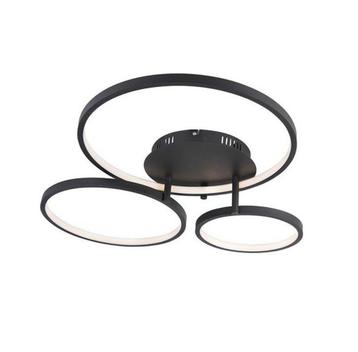 Moderne plafondlamp zwart incl. LED en dimmer- Rondas beschikbaar voor biedingen