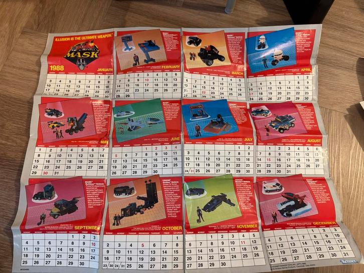 M.A.S.K. 1988 Vintage Kalender Poster Kenner, Verzamelen, Posters, Gebruikt, Ophalen of Verzenden