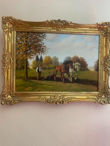 Schilderij thema landbouw/paard. laatste week. beschikbaar voor biedingen