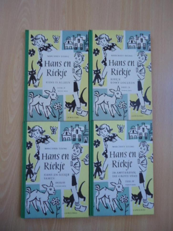 Hans en Riekje deel 1 t/m 4, Marchien Eising. jaren 50/60, Boeken, Kinderboeken | Jeugd | onder 10 jaar, Zo goed als nieuw, Fictie algemeen