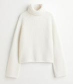 H&M ribgebreide wollen coltrui trui wit roomwit maat S, Kleding | Dames, Truien en Vesten, H&M, Wit, Nieuw, Ophalen of Verzenden