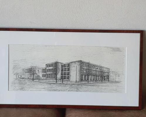 Technische school Velsen W. v d Veer Briniostraat Ijmuiden, Antiek en Kunst, Kunst | Litho's en Zeefdrukken, Ophalen