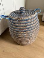 Grote rieten ronde mand blauw 70x40 cm, Huis en Inrichting, Woonaccessoires | Schalen en Manden, Ophalen, Gebruikt, Mand, Rond
