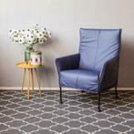 4 Montis Charly fauteuils kobaltblauw - zwart onderstel, Ophalen of Verzenden, Nieuw, Leer