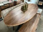 Magazijn leegverkoop eettafel ovaal mangohout matrix zwart, Huis en Inrichting, Woonaccessoires | Overige, Nieuw, Ophalen of Verzenden