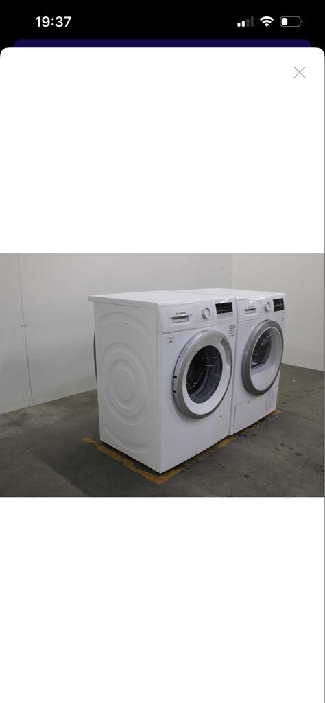 Bosch wasmachine + wasdroger set – Serie 4 & Serie 6, Witgoed en Apparatuur, Wasmachines, Gebruikt, Voorlader, 6 tot 8 kg, 85 tot 90 cm