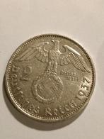 Twee reichsmark zilver 1937, Postzegels en Munten, Ophalen of Verzenden, Duitsland, Zilver