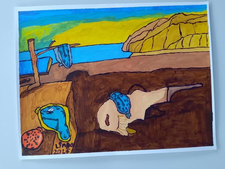 Schilderij smeltende klokken 25, Antiek en Kunst, Kunst | Schilderijen | Modern, Ophalen of Verzenden