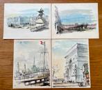 4 Reclames Rhône-Poulenc, repro’s aquarel Pierre Pages Paris, Ophalen of Verzenden, Gebruikt, Overige typen