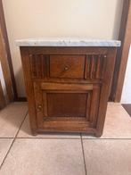 Antiek nachtkastje met marmeren plaat, Ophalen, Gebruikt, Minder dan 45 cm, Minder dan 55 cm