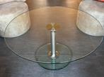 Stijlvolle glazen tafel van Draenert, in hoogte verstelbaar, Ophalen of Verzenden, In hoogte verstelbaar, Gebruikt