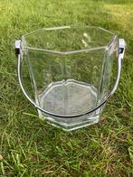 Arca Luminarc ijsemmer – 8-kantig glas met aluminium hengsel, Antiek en Kunst, Antiek | Glas en Kristal, Ophalen of Verzenden