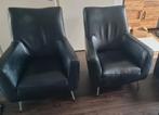 2 nette fauteuils ECHT LEER, Huis en Inrichting, Fauteuils, Ophalen, Zo goed als nieuw, 75 tot 100 cm, Leer