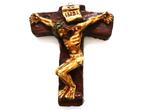 Kruisbeeld met corpus Jezus van keramiek, Antiek en Kunst, Antiek | Religie, Ophalen of Verzenden