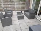 loungeset tuinset grijs wicker, Tuin en Terras, Ophalen, 4 zitplaatsen, Gebruikt, Bank