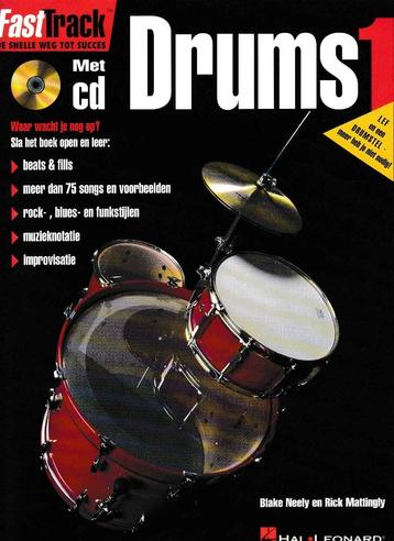 Fast Track Drums deel 1 en Songbook 1 met CD nieuwstaat  beschikbaar voor biedingen