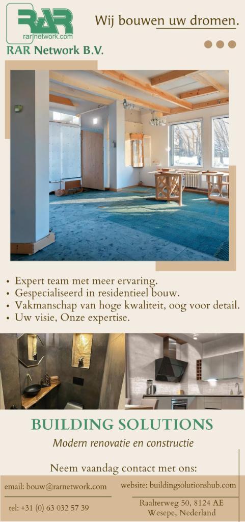 renovatie, Diensten en Vakmensen, Aannemers, Nieuwbouw of Opbouw, Onderhoud of Restauratie, Verbouw of Aanbouw, Garantie