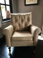 Engelse Fauteuil - Beige Ruit, Wieltjes, Huis en Inrichting, Fauteuils, Ophalen