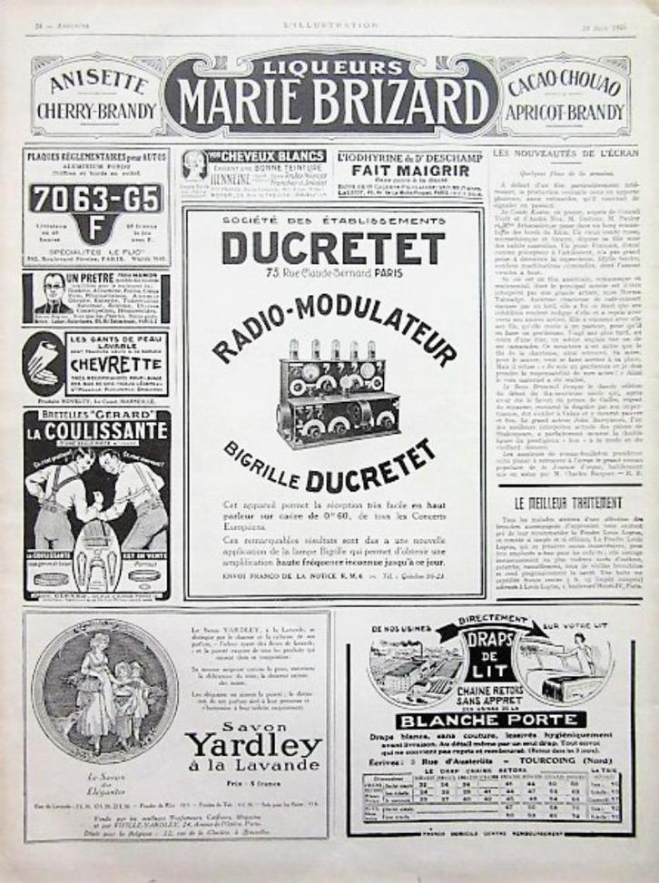 6 bladzijden vintage advertenties reclames uit 1925-1926, Verzamelen, Merken en Reclamevoorwerpen, Gebruikt, Overige typen, Verzenden