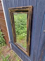 mooie gerenoveerde oude houten spiegel, zwart en goud, vinta, Ophalen, Minder dan 50 cm, Nieuw, Minder dan 100 cm